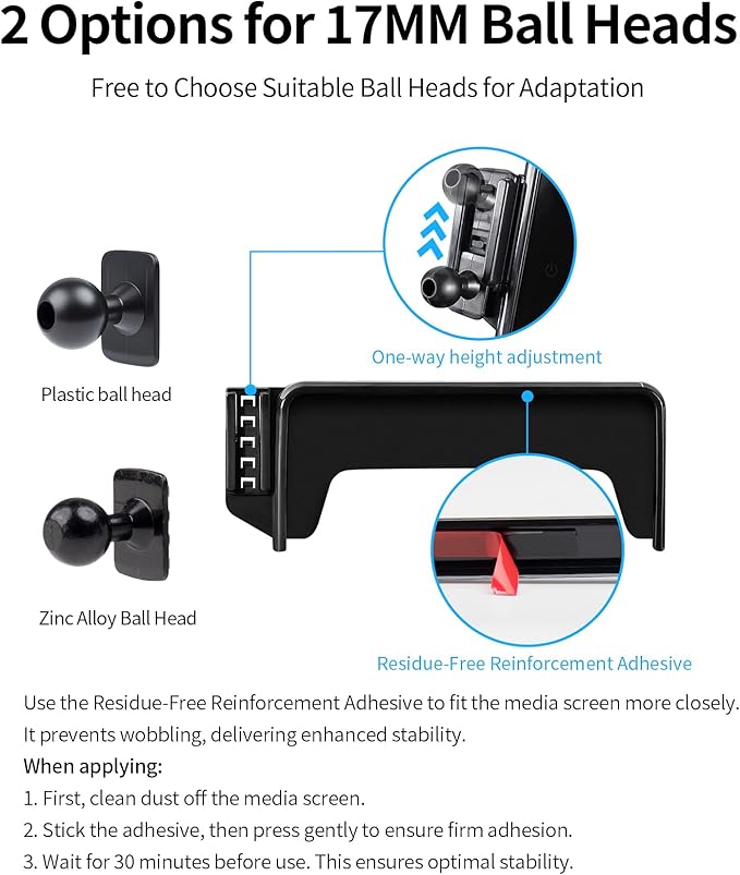 Wireless Charging Car Phone Holder for Mercedes Benz GLC-Class 2016-2019 / C-Class 2015-2018, 7" Screen Fixed Clip, 360° Rotation Car Phone Mount Compatible with MagSafe