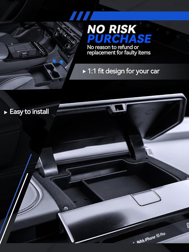 for Yukon Center Console Organizer 2025-2026 GMC Yukon (Elevation/AT4/Denali Ultimate/AT4 Ultimate/Denali) Accessories Armrest Tray Middle Storage Box Insert Container Durable ABS Plastic