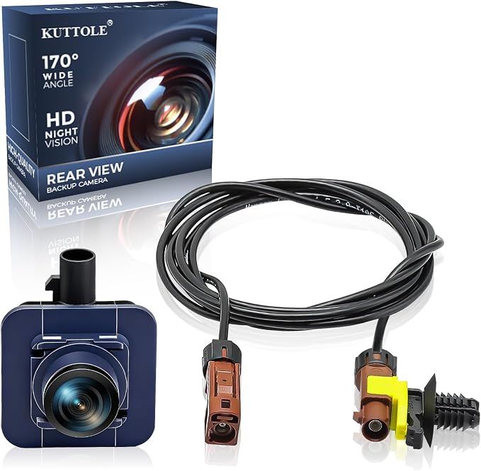 Backup Camera & Wiring Harness Kit Compatible with Ford F-250 F-350 Super Duty 2017 2018 2019, HD Night Vision 170° Wide Angle