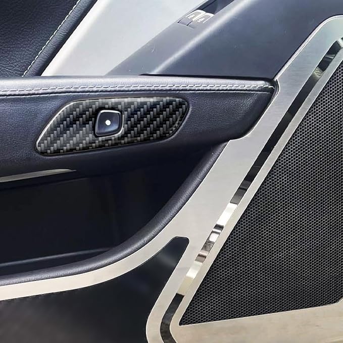 Real Carbon Fiber Interior Door Handle Cover Compatible with Corvette C7 2014–2019