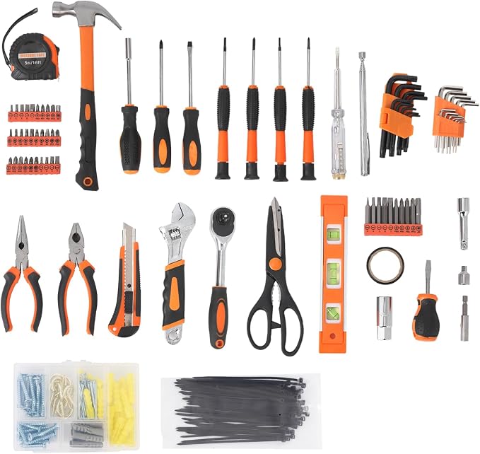 247 Piece Tool Set, General Household Hand Kit with Plastic Toolbox Storage Case, Socket Wrench Auto Repair Tool for Women & Men, Perfect for Homeowner, Diyer, Handyman