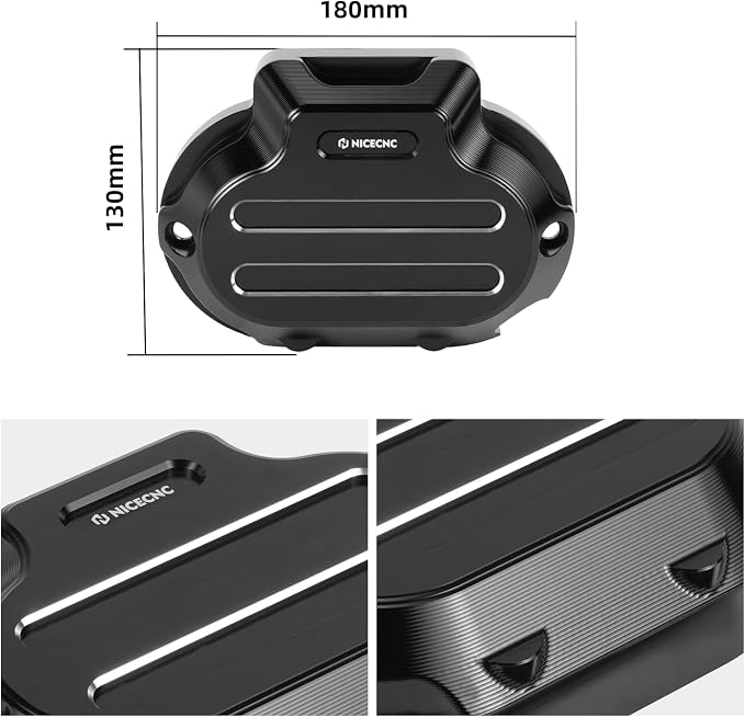 NICECNC Black Transmission Side Cover Aluminum Compatible with Harley Electra Glide Standard FLHT 2017-2020, CVO Road Glide FLTRXSE 2017-2020, Replacement for 25800057, See Fitments
