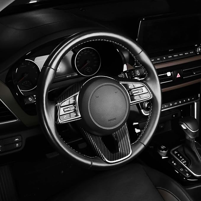 YOUTOOCAR Steering Wheel Cover Trim Compatible with Kia Seltos 2021-2023 Accessories (Carbon Fiber Pattern)