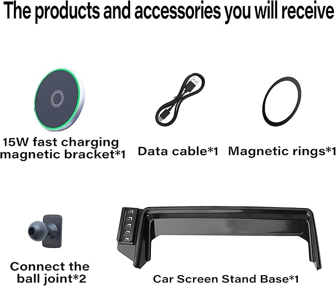 Car Phone Holder for Toyota Avalon 2019-2022 Accessories Apply to 9 Inch Touch Screen 15W Fast Wireless Charger Screen Fixed Clip Cell Phone Mount Hands-Free 360 Degree Rotation