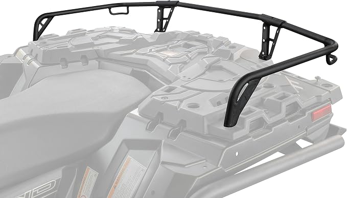 SAUTVS Rear Rack for Polaris Sportsman 850 XP 1000 2017-2025, Repl #2882023 | 4in, Black Powder-coated Steel, Secure Tie-Down Point, Easy Bolt-On, Extra Storage Space, 4" Combined Cargo Rack Extender