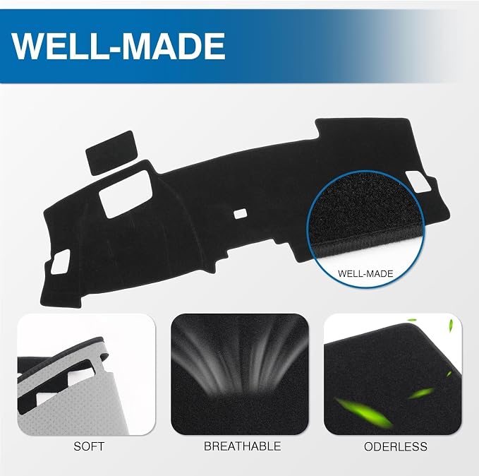 KUST Black Dash Cover for Honda CR-V CRV 2023-2025 2026(with HUD) Polyester Dashboard Cover Non-Slip Interior Accessories for Honda CRV CR-V Custom Fit Dash Mat Sunshade No Glare