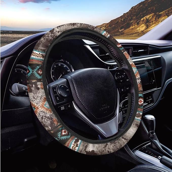BIGCARJOB 12 Pieces Dream Catcher Car Seat Cover Set Universal Steering Wheel Covers,Armrest Pads,Auto Seat Protector Full Set,Fit Most Vehicle,Cars,Sedan