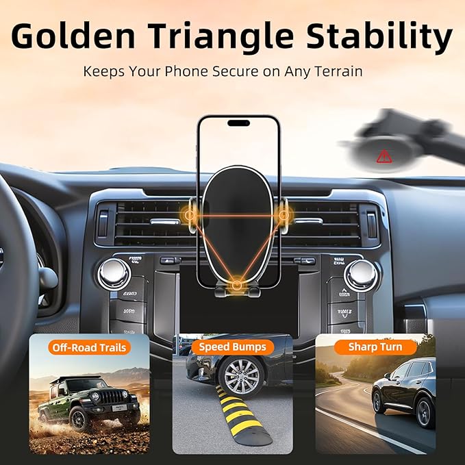 Phone Mount for Toyota 4Runner (2010–2024 5th Gen), 360° Adjustable Dashboard Phone Holder, Hands-Free Car Smartphone Mount for iPhone, Google & Android, Toyota 4Runner Interior Accessories, Car Gifts