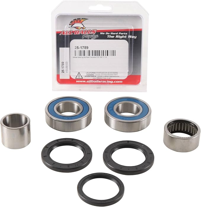 All Balls Racing 25-1789 Wheel Bearing Kit Rear Compatible With/Replacement For Yamaha YZF-R6 2017-2020