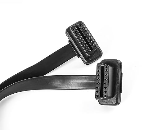 YPP Low Profile OBD 2 Connector 26AWG Thick and Safe Male to Dual Female Flexible Splitter Y Cable 16pins 1ft/30cm for Code Reader & GPS & All OBDii Device