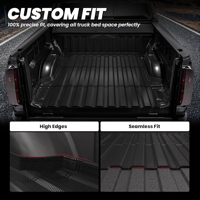 Lasfit Truck Bed Mat for Chevrolet Chevy Colorado/GMC Canyon 2015-2022, Only Fit 5.1FT Bed, Vehicle Bed Mat Custom Fit Flush All Weather Protection TPE Pickup Car Bed Liner