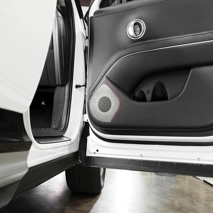 YOUTOOCAR Stainless Steel Door Speaker Decoration Cover Trim Compatible with Hyundai Palisade 2026 Accessories (Silver)