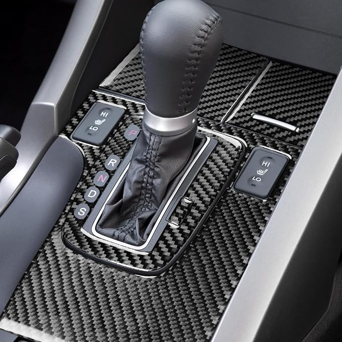 Black Soft Carbon Fiber car Interior Water Cup Shift Panel Set 5/Piece Decorative Sticker Suitable for Acura TSX 09-14 Carbon Fiber car Interior