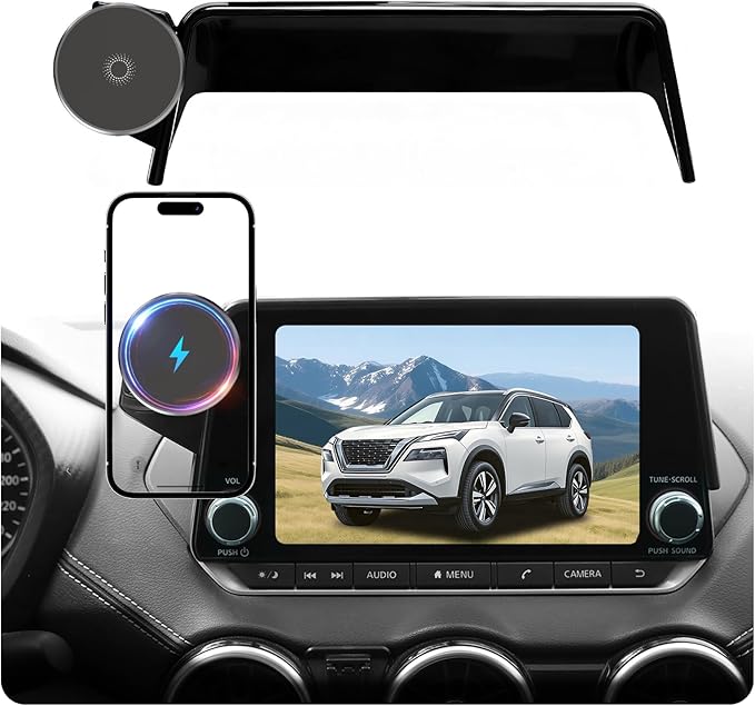 Phone Mount for Nissan Rogue (2021-2024 2025,8" Screen) / Altima (2019-25) / Sentra (2020-25),15W Wireless Charger,Magnetic Phone Holder,360°Magsafe Car Mount,2022 Nissan Rogue Accessories,Car Gifts