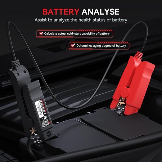 iCarsoft BT900 Wireless BT Battery Test Clip, 100-2000 CCA Load 9V-30V Car Battery Tester Clip with Battery Test/Cranking Test/Charging Test for Car Truck Motorcycle ATV SUV Boat Yacht