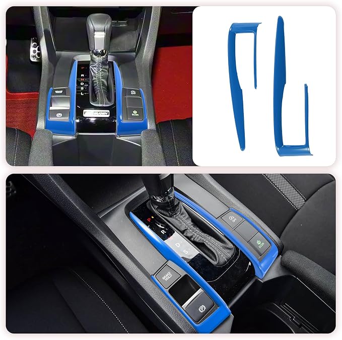 Interior Trim Kit for Honda 10th Civic 2016-2021 Blue Instrument Central Control Gear Shift Panel Cover Trim