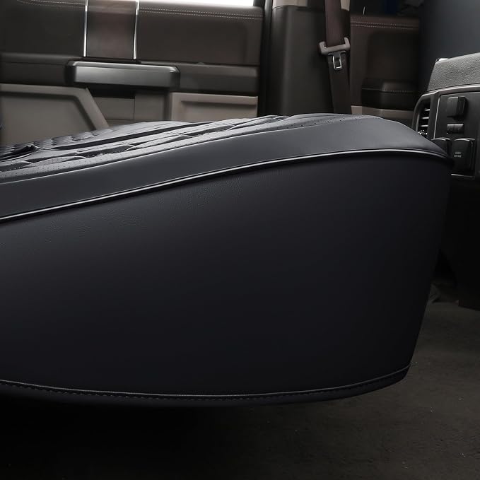 Huidasource Silverado Back Row Car Seat Covers, Split Rear Bench Seat Cushion Cover Fit for Chevy Silverado GMC Sierra 1500 2007-2013&2019-2025, 2020-2025 2500/3500HD Crew Cab WT LS LT(Back Row/Black)