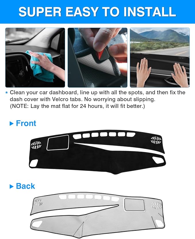 Autorder Dashboard Cover Mat Fit for 2023-2025 2026 Toyota Crown Accessories Dash Cover Flannel Dash Mat Sunshade Glare UV Rays Protector