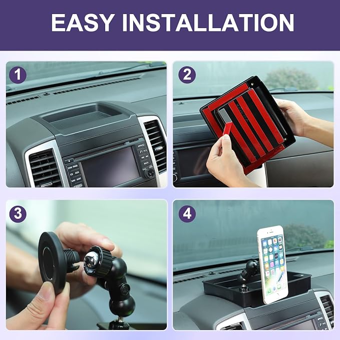 Dash Organizer Tray with Magnetic Phone Holder Compatible with Nissan Frontier 2009-2017,ABS Car Dashboard Storage Box Organizer Holder Tray Mobile Phone Mount Interior Accessories (Style-E)