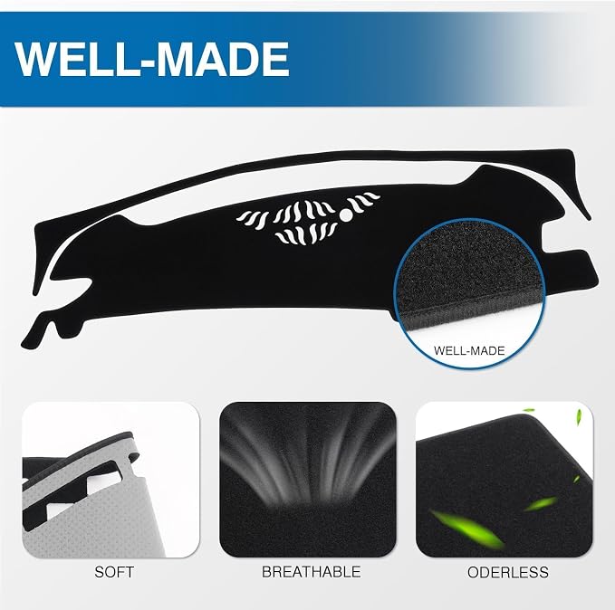 KUST Black Dash Cover for Kia Sportage(Hybrid)/NQ5 2023 2024 2025 Polyester Dashboard Cover Non-Slip Center Console Dash Cover Interior Accessories for Sportage Sunshade Windshield Glare