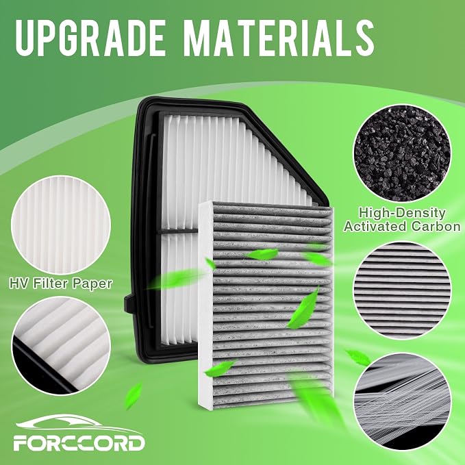Engine & Cabin Air Filter Fit for Honda HR-V HRV 2016 2017 2018 2019 2020 2021 2022 (1.8L Gas) Activated Carbon Cabin Filter Replace#CF11182 CA12052 Air Filter Car Accessories