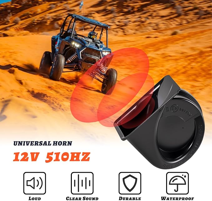 UTV Triangle Turn Signal Kit with Rocker Switch, 110dB Horn | ATV Turn Signal Kit Pre-Wired, Plug and Play, Universal Street Legal Kit, Compatible with Polaris, Can-Am, Kawasaki, CFMOTO