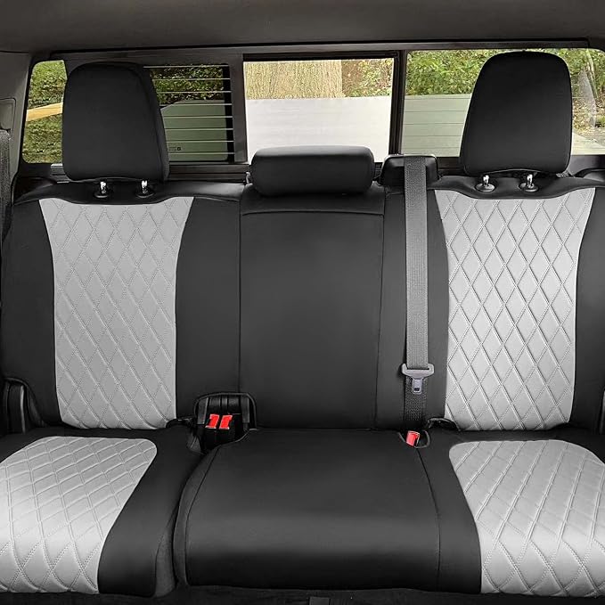 FH Group Custom Fit Car Seat Covers Specifically Made for 2019-2023 GMC Sierra 1500 2500HD 3500HD SLE | Base - Ultraflex Neoprene Water Resistant Automotive Seat Covers- Full Set Gray