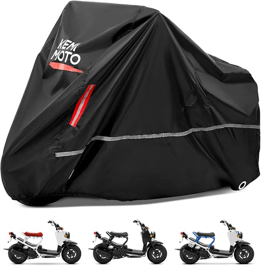 KEMIMOTO Motorcycle Cover Waterproof & Windproof Compatible with Ruckus Super Cub Navi Grom Scooter Outdoor & Indoor with Lock-Holes All Weather Protect from Dust Sunlight Rain