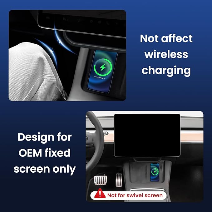 Hideable Under Screen Storage Organizer Compatible with Tesla Model Y 2024-2020(Not Juniper)/Model 3 2023-2017 Accessories Black (Not Model Y Juniper 2025-2026/Model 3 Highland 2024-2025)