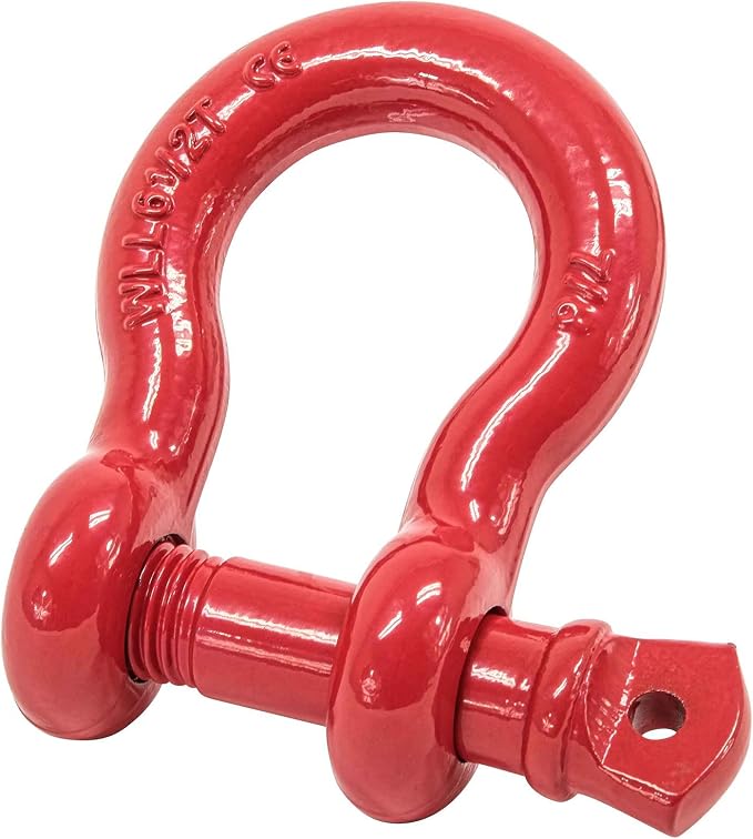 Mytee Products 7/8" Anchor Shackle Forged Carbon Steel w/Alloy Screw Pin WLL # 6.50 Tons (13,000 lbs)|Double Rust Protection Heavy Duty D Ring Shackle for Towing, Rigging & Vehicle Recovery (4 Pack)
