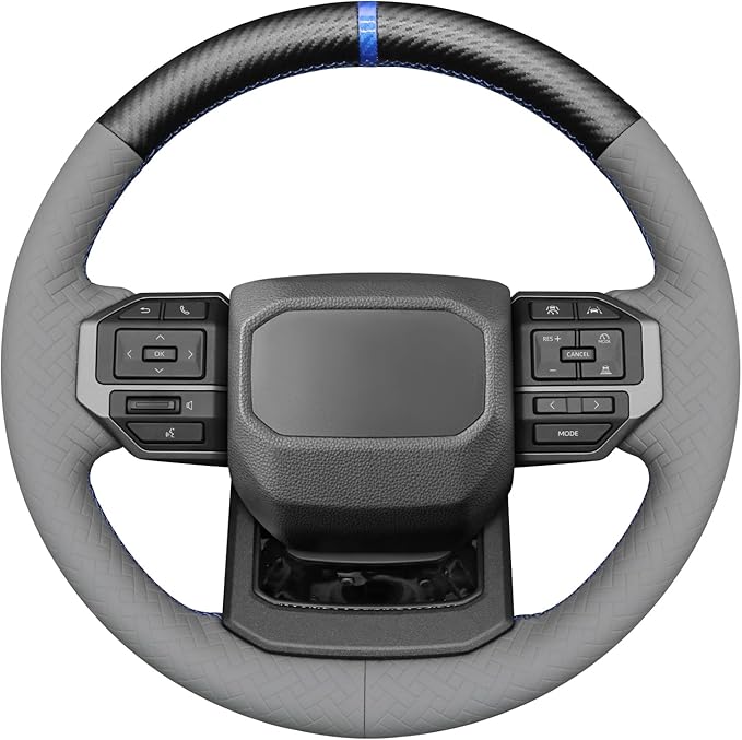 MEWANT Hand Stitch Steering Wheel Cover for Toyota Land Cruiser 2024-2026, Custom Fit DIY Wrap Interior Accessories