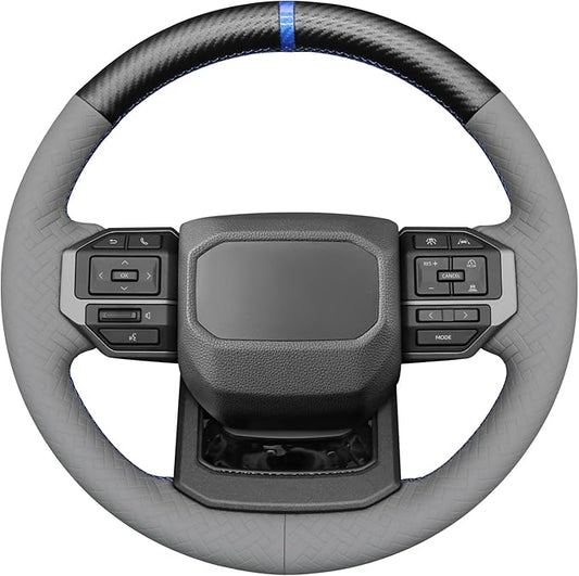 MEWANT Hand Stitch Steering Wheel Cover for Toyota Land Cruiser 2024-2026, Custom Fit DIY Wrap Interior Accessories