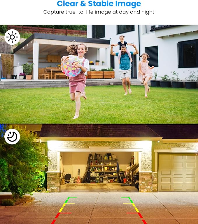 AUTO-VOX Solar Wireless Backup Camera for Car SUV Truck with 5" HD Monitor | Quick No Wiring Setup, Less Charging, Clear Rear View for Driveway, Parking, and Daily Backing Up