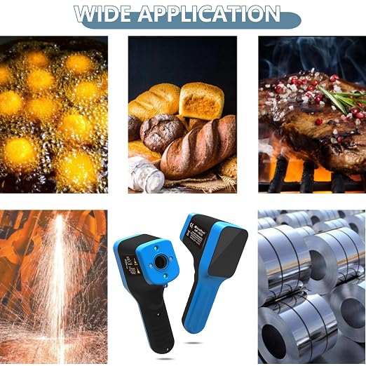 HOLDPEAK Pyrometer D:S=30:1 with Bluetooth, High Temp Infrared Thermometer -58℉~2912℉, Non-Contact Industrial Digital IR Laser Thermometer Gun with Waterproof Touch Button (NOT for Human)