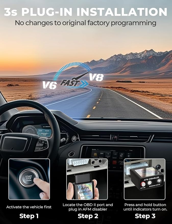 AFM/DFM Disabler Gen2 OBD2 Plug-Play for GM Trucks/SUVs | Active Fuel Management Disabler fits Silverado/Sierra/Tahoe/Suburban/Yukon/Escalade V6/V8，Prevents Lifter Failure