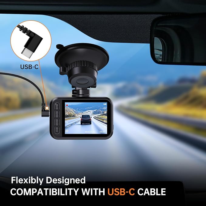 E-YEEGER Dash Cam Front and Rear, 2.5K Dual Dash Camera for Cars, 2560P Mini Car Camera, 2 inch IPS Screen, WDR Night Vision, 24 Hours Parking Monitor, G-Sensor (32G SD Card Included)