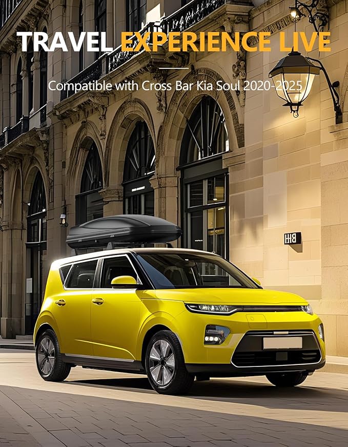 Tuyoung 220lbs Lockable Roof Rack Cross Bars Compatible with Kia Soul 2020 2021 2022 2023 2024 2025 Without Side Rails, Aluminum Roof Rails Crossbars Cargo Bars Luggage Carrier Black Accessories