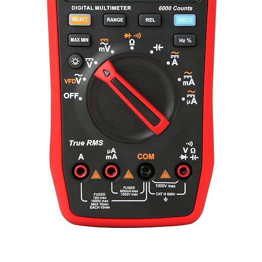 UNI-T Multi Meter UT15B Max, AC/DC Current AC/DC Voltage Handheld TRMS Voltmeter Resistance Capacitance Frequency Diode Continuity Ohm Meter Measure Volt Amp VFC Circuit Power Car Fuse Electric Tester