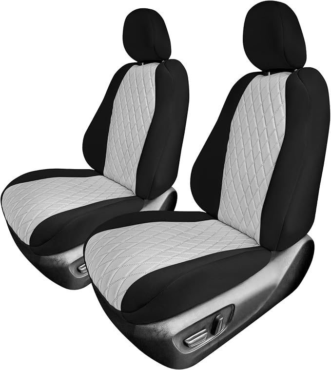 FH Group Custom Fit Car Seat Covers Specifically Made for Toyota Sienna 2021-2024, Gray Ultraflex Neoprene Front Set Automotive Seat Covers, 7-8 Seater SUV Seat Covers, Toyota Accessories