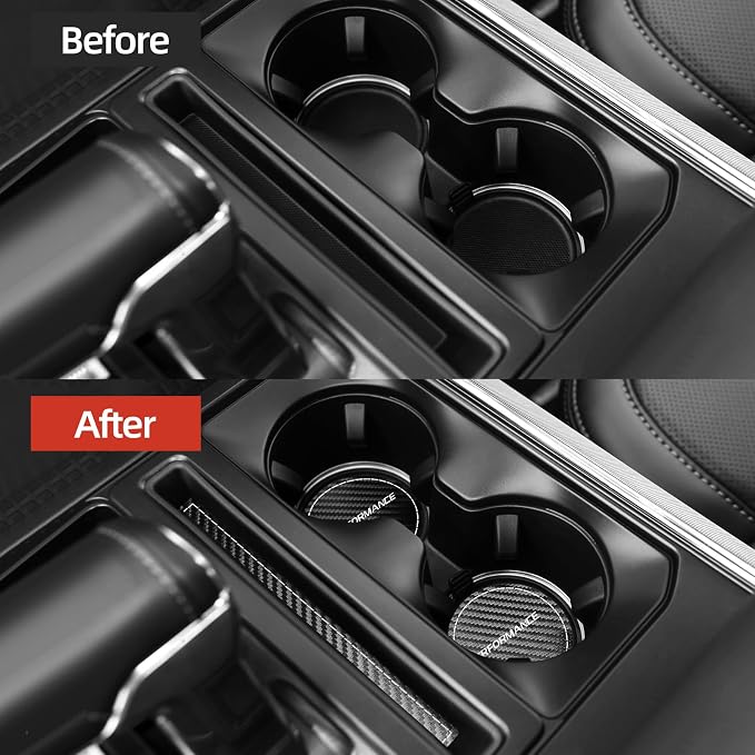 BETTERHUMZ Central Control Storage Box Trim Pad Compatible with Ford F150 2021 2022 2023 2024 2025 for Alcantara Carbon Leather Car Interior Accessories (Carbon Leather)