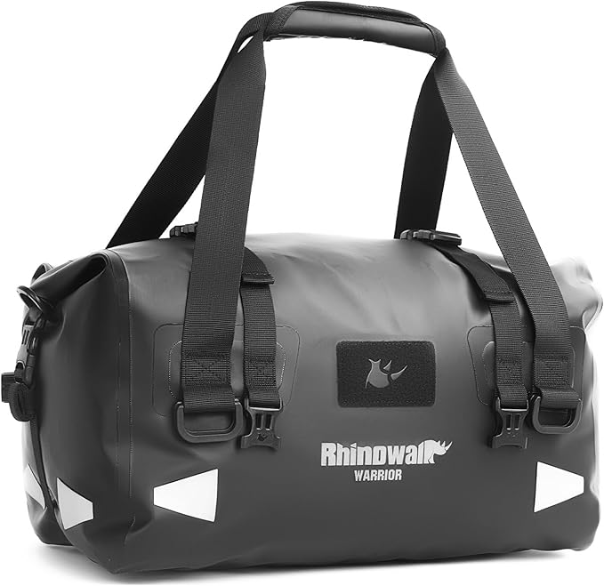 Rhinowalk Motorcycle Saddle Bag 20L – Compact Waterproof Tail Pack with Roll-Top Magnetic Closure, Backpack Convertible