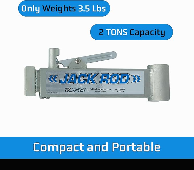 AGM Jack Rod, 2 Ton Locking Support Bar for Floor Jacks, Jack NOT Included, 10" Travel, 3 lb, Compact Jack Stand Alternative for Cars, SUVs, EVs, Safer, Smarter Vehicle Support