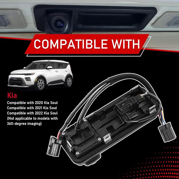 99240-K0000 Car Rear View Backup Camera with Trunk Release Switch | Compatible with 2020-2022 Kia Soul, Replaces 99240K0000, Backup Reverse Park Assist, Rear View Tailgate Handle Assist Camera