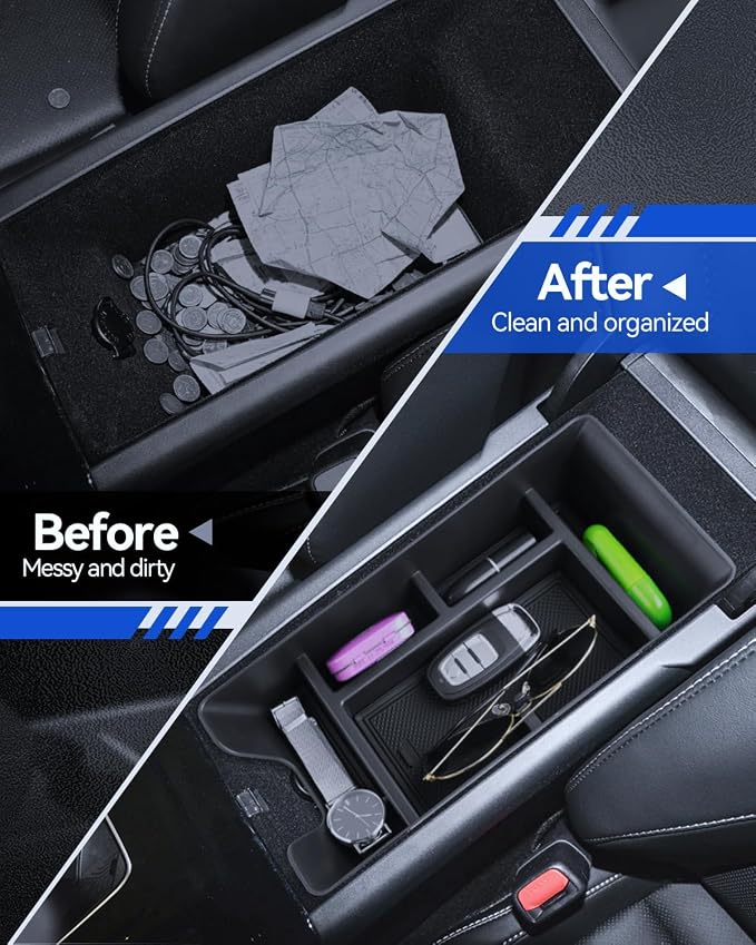 for Camry Center Console Organizer 2025-2026 Toyota Camry Accessories 3Pcs Set with Center Console Organizer + Cup Holder + Wireless Charger Mat Durable ABS Plastic