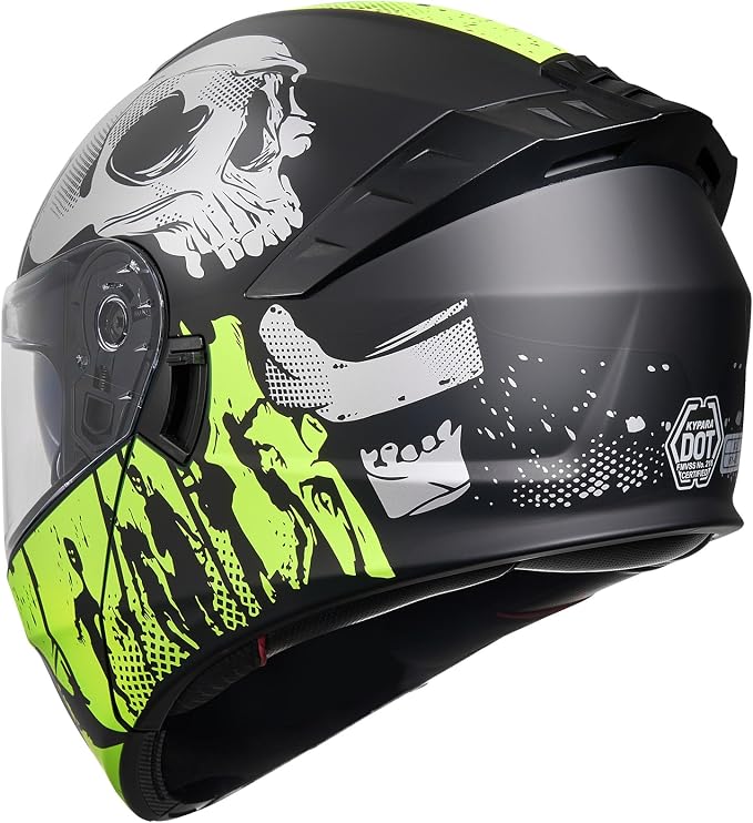 KYPARA Motorcycle Dual Visor Flip up Modular Full Face Helmet with DOT Certification of Impressionism