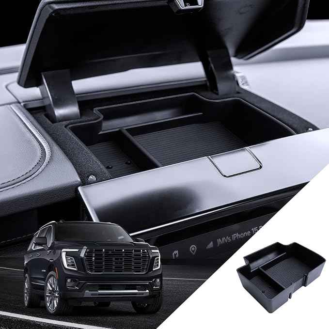 for Yukon Center Console Organizer 2025-2026 GMC Yukon (Elevation/AT4/Denali Ultimate/AT4 Ultimate/Denali) Accessories Armrest Tray Middle Storage Box Insert Container Durable ABS Plastic