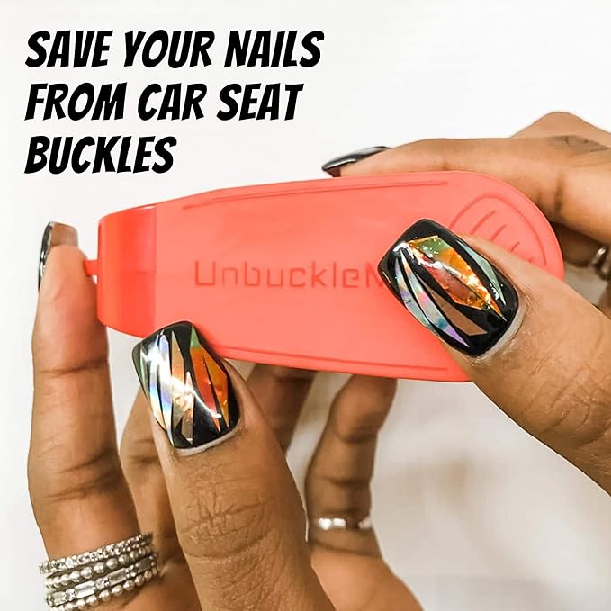 UnbuckleMe Car Seat Buckle Release Tool - Easy Opener Aid for Arthritis, Long Nails, Older Kids - Button Pusher for Infant, Toddler, Convertible 5 pt Harness car Seats - As Seen on Shark Tank (Black)