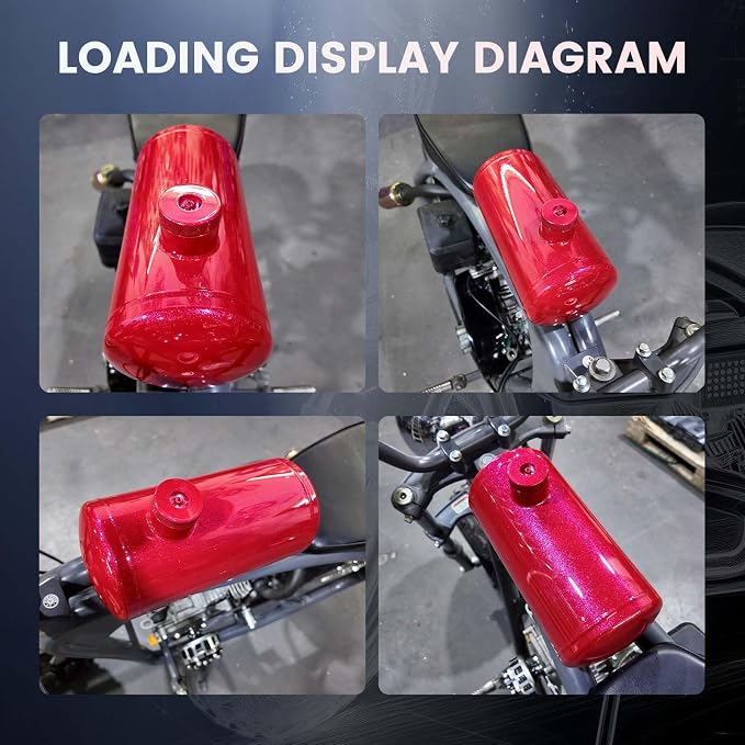 Upgraded 10x4.5" Aluminum alloy welding Gas Fuel Tank Cylinder(Premium Glossy Paint Finish Red) For Predator 212cc 196cc/6.5HP Go Kart and Gas Mini Bike,For Coleman CT200U BT200X CT200u-ex