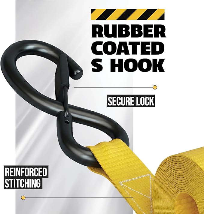 AUGO Retractable Ratchet Straps | 4 Heavy Duty Ratchet Straps Self Retractable Tie Down Straps with Soft Loops & Storage Bag for Motorcycle, Truck, Trailer, Cargo Van | 1200 Lb Break Strength 1” x 10’