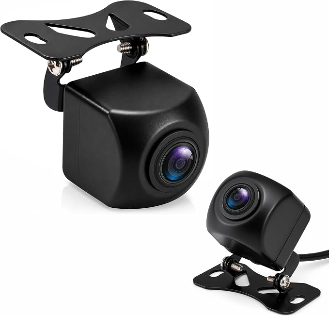 Pyle Backup Camera for Car, Truck, Trailer, RV & Van | HD AHD 720P & CVBS Switchable Reverse Camera | 170° Fisheye Lens | Night Vision & Parking Guidelines | IP68 Waterproof | 12V-24V | Pack-2